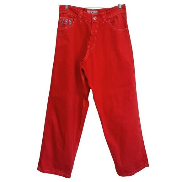 DIGITS 238 ROBO DENIM MEN'S ORANGE BAGGY STREETWEAR WIDE LEG JEANS - XS - Picture 1 of 12